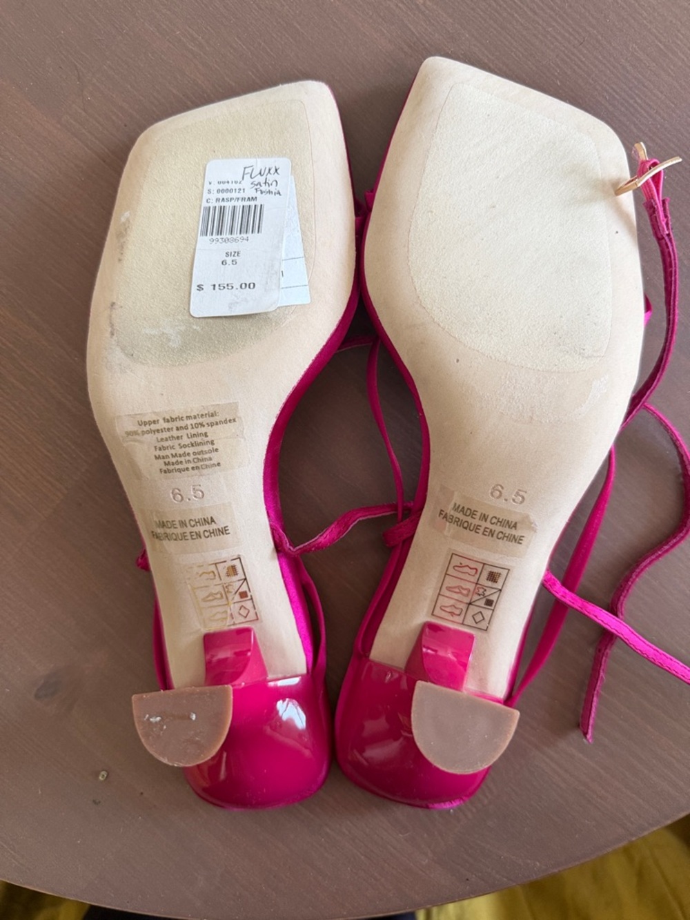 Jeffrey Campbell Fuchsia Satin Strappy Square-Toe Heels - Picture 4 of 4